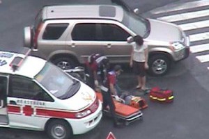 開車及騎車都要小心(車禍現場~希望受傷的人沒事)