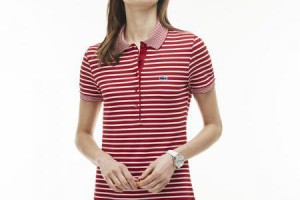 lacoste polo衫 五粒扣細條紋鱷魚刺繡翻領女款修身短袖polo衫 紅色_lacoste polo衫_Lacoste_運動服_adidas originals,adidas nmd,adidas ultra boost,adidas superstar|adidas官方目錄|adidas官方網台灣|adidas taiwan