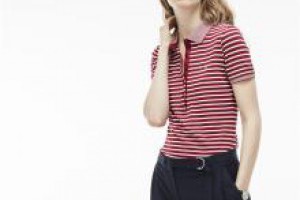 lacoste polo衫 五粒扣細條紋鱷魚刺繡翻領女款修身短袖polo衫 酒紅_lacoste polo衫_Lacoste_運動服_adidas originals,adidas nmd,adidas ultra boost,adidas superstar|adidas官方目錄|adidas官方網台灣|adidas taiwan