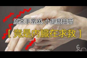 原來手常麻、小腿易抽筋，竟是內臟在求救！99%的人不知道，晚看後悔一輩子！