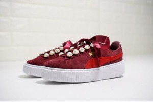puma suede platform bling 少女珍珠松糕厚底緞帶鞋 酒紅_Puma鞋_運動鞋子_adidas originals|adidas官方目錄,愛迪達鞋子,adidas衣服-adidas官方網台灣