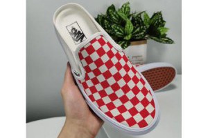 vans slip-on mule 經典棋盤格子情侶款懶人鞋半拖鞋紅白_Vans鞋_運動鞋子_adidas originals|adidas官方目錄,愛迪達鞋子,adidas衣服-adidas官方網台灣
