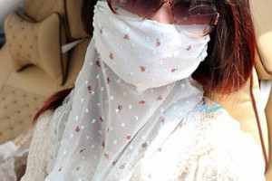 (特賣)韓國超夯抗UV唯美蕾絲透氣超大護頸防曬面罩~護臉+護頸！透氣！防塵！大面積防曬！◇防紫外線/防塵護頸口罩