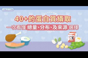  40+的蛋白質攝取，一次看懂總量、分布、及來源選擇（圖解懶人包） - 照護線上 
