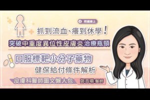  抓到流血、癢到休學！突破中重度異位性皮膚炎治療瓶頸，口服標靶小分子藥物最新健保給付條件解析，皮膚科醫師圖文懶人包 - 照護線上 