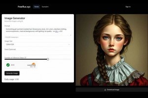 Freeflux.xyz 使用 FLUX.1 AI 模型生成圖像的免費線上工具