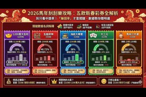 馬年刮刮樂正式開賣！五路財神等5款怎麼選？中獎率、賺錢率、代碼玄機全解析 – 關鍵應用