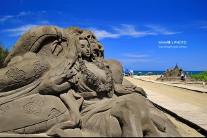 【台南．將軍】馬沙溝濱海遊憩區：2014一見雙雕藝術展，欣賞有趣的沙雕創作，享受海邊的清涼海水，親子旅遊好去處~