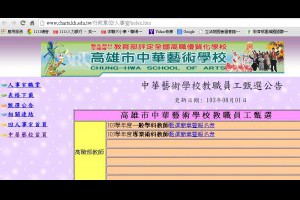 高雄中華藝術學校 招募學科教師