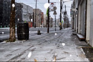 北海道初雪出現