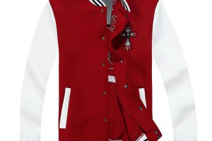 chrome hearts 外套 2014新款 刺繡條紋邊時尚男生立領外套 紅色