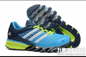 adidas springblade 2014夏季新款 刀鋒戰士二代半掌透氣男生跑鞋 藍綠色