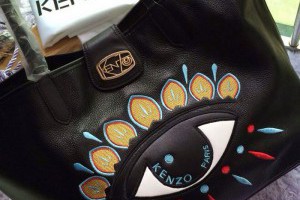 kenzo包包 2014新款 歐美時尚大眼睛刺繡女生手提單肩包 黑色