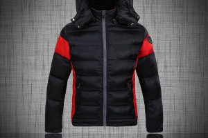 armani羽絨服 2014冬季新款 時尚拼色保暖男生連帽外套 6602款黑色