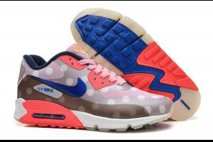 nike air max 90 ice 25週年炫彩冰系列 波點無縫情侶氣墊跑鞋 棕灰粉橘