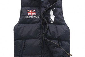 polo羽絨外套 大馬英國男生馬甲羽絨服 寶藍色
