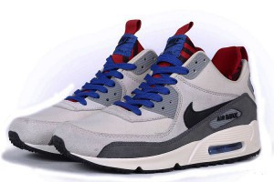nike air max 90系列 時尚高幫皮面男生氣墊跑鞋 米灰黑藍