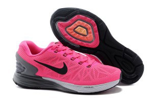 nike 登月6代 2014新款 網紗透氣女生跑步鞋 桃紅色