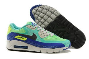 nike air max 90無縫系列 網布透氣時尚複刻男生慢跑鞋 綠藍色