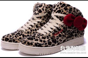 Reebok X Hello Kitty 凱蒂貓蝴蝶結限量版 陳慧琳明星聯名同款 棕色豹紋休閒鞋