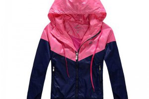 nike風衣外套 拼色時尚女生連帽外套 11852款藍玫紅