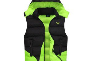 adidas馬甲 大三葉草可拆卸帽修身保暖男裝 856款黑色