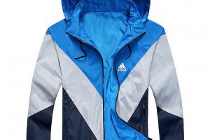 adidas外套 拼色時尚雙面穿男生連帽風衣外套 2020款彩藍灰