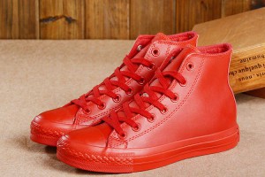 converse特賣會2014 膽色過人經典皮面時尚情侶高幫休閒鞋 紅色(TW)-nike官方網目錄2014_nike官方網_adidas官方目錄_愛迪達外套_adidas外套-九龍運動商城 