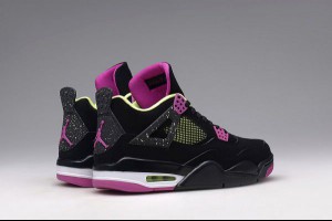 air jordan 4代 喬丹新配色定制版男生籃球鞋 黑綠玫紅(TW)-Air Jordan-nike官方網目錄2015_nike官方網_adidas官方目錄_愛迪達外套_adidas外套_nike鞋【九龍運動商城特賣會】