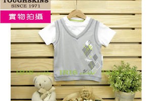 歐美品牌TOUGHSKINS純棉飛機假兩件短袖上衣/棉T卹12m~4T,宇宙名伶呵護純真童裝(新莊區)NT$ 210