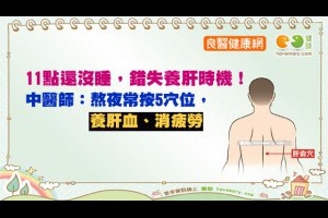 11點還沒睡，錯失養肝時機！中醫師：熬夜常按5穴位，養肝血、消疲勞(中醫,穴道,健康漫畫,健康圖文,漫漫健康,健談,健談網,havemary,TCM,保肝穴道,保肝) - 健談 - 養生 - 良醫健康網 - 商業周刊（百大良醫）